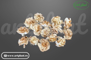 Cap garoafă bark sola 4 cm cu petale franjurate și textură rustic, floare decorativă din lemn de sola bark