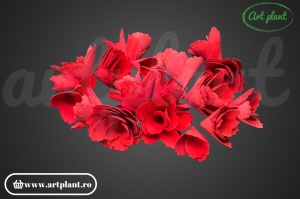 Flori din lemn rosii