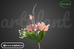 Ramură decorativă, 24 cm - roz - Img 6