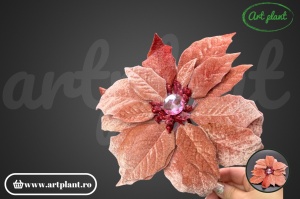 Ramură decorativă Crăciuniță, 23 cm – roz - Img 3