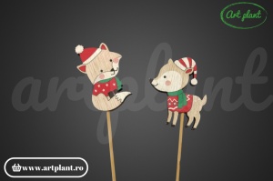 Set topper cu animale de Crăciun