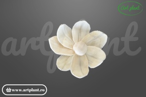 Cap Pluto sola 6 cm model compact cu petale dense, floare decorativă elegantă din lemn de sola