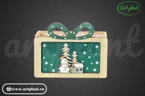 Cutie dreptunghiulară „Peisaj de Crăciun” Verde