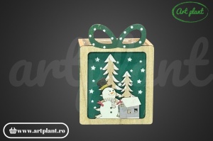 Cutie pătrată „Peisaj de Crăciun” Verde