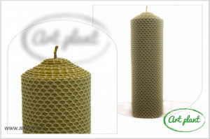 Lumânare din ceară naturală H30/D5.5 Crem