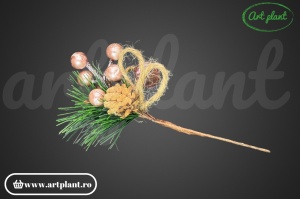 Ramură decorativă, 19 cm - aurie - Img 2