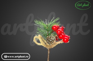 Ramură decorativă, 22 cm - roșie - Img 2