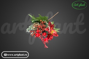 Ramură decorativă, 24 cm - roșie - Img 4