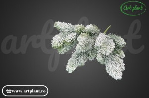Ramură decorativă Pin, 35 cm – Snowed Green - Img 3