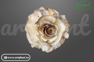 Cap trandafir sola rustic vintage 8 cm alb crem, floare decorativă pentru aranjamente bohemian