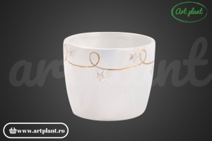 Ghiveci ceramic alb