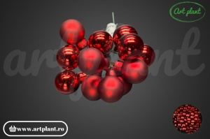 Globulete sticla rosu mix 2 cm