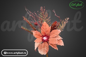 Ramură decorativă Crăciuniță, 40.5 cm – roz - Img 4