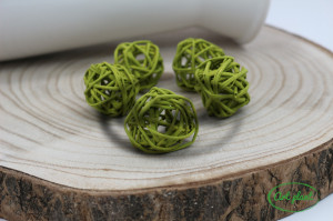 Bile ratan verde spring 3 cm, 5 buc