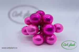 Globulete sticla mix fuchsia lucios 2 cm