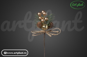 Ramură decorativă, 19 cm - aurie