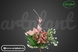 Ramură decorativă, 24 cm - roz - Img 7