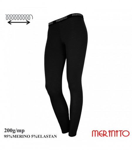 Colanti dama Merinito 200g 95% lana merinos 5% elastan - Negru