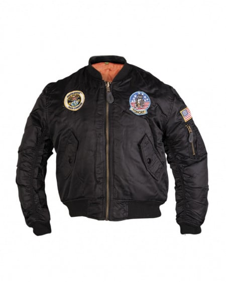 Jacheta US pilot cu patch-uri pentru copii - Black