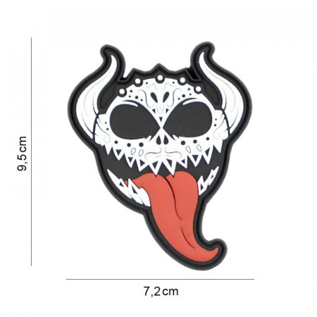 Patch 3D PVC Devil tongue - Alb