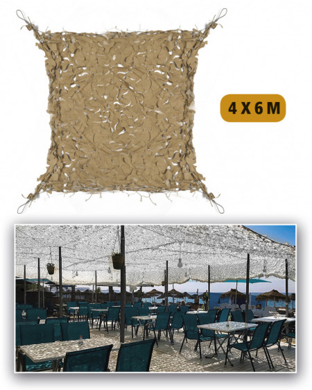 Plasa camuflaj Shade Sail 4 x 6m - Coyote