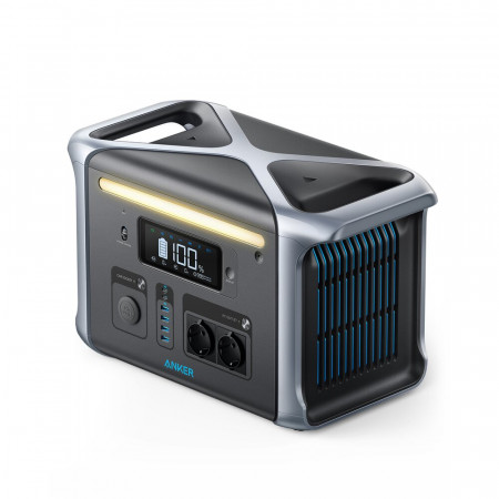 Statie de alimentare portabila Anker 757 Portable Power Station, PowerHouse 1229Wh, LiFeP04, 1500W Generator Solar, 9 porturi incarcare, lumina LED