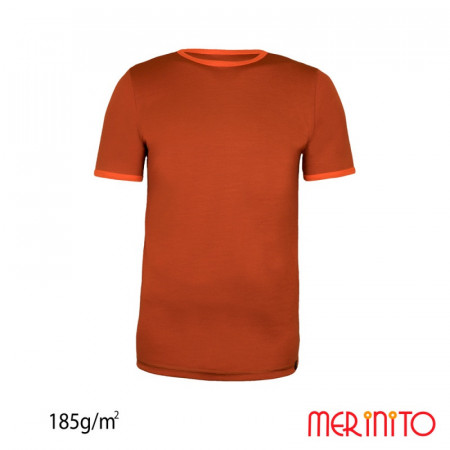 Tricou copii Merinito 185g 100% lana merinos - Maro