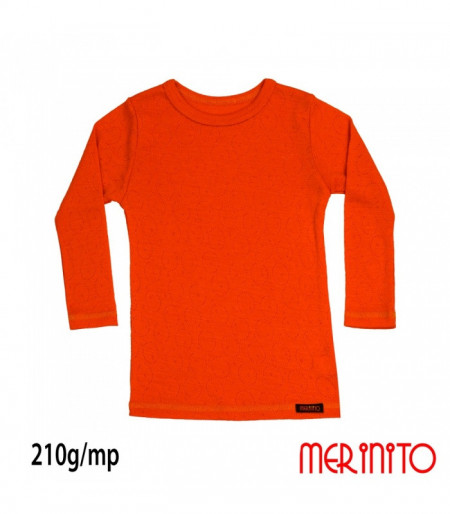 Bluza copii Merinito Rib Pointelle 100% lana merinos - Portocaliu