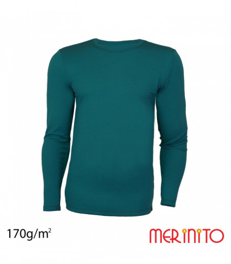 Bluza barbati Merinito 170g lana merinos - Albastru