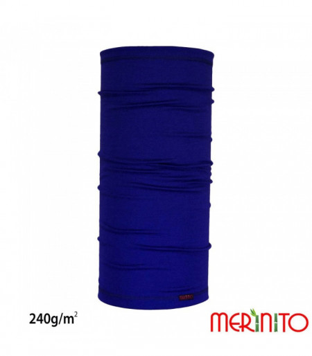 Neck Tube Merinito 240g lana merinos si bambus - Albastru