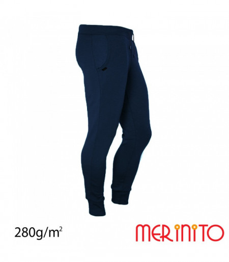 Pantaloni barbati Merinito Jogger 100% lana merinos - Albastru marin