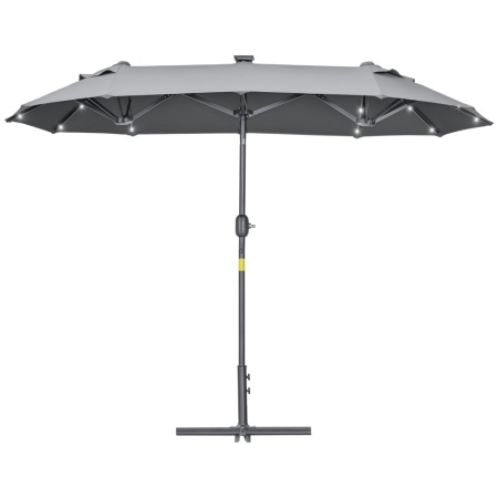 Umbrela cu lumini dubla pentru gradina 295 x 150 x 219 cm - Gri