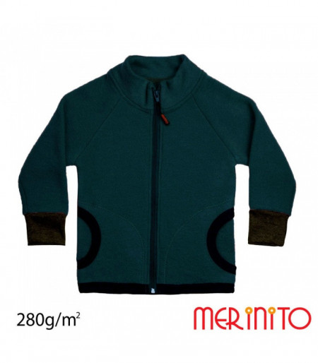 Jacheta copii Merinito Soft Fleece lana merinos - Verde