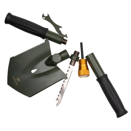 Lopata multifunctionala Petreq Survival II 7 In 1 - Oliv
