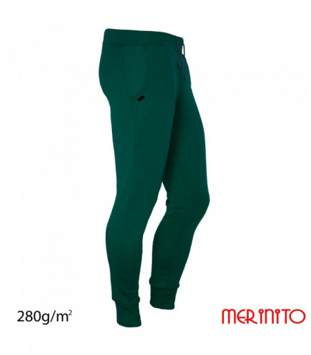 Pantaloni barbati Merinito Jogger 100% lana merinos - Verde