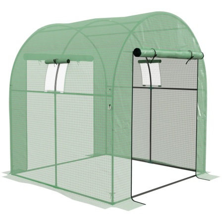 Sera tip tunel de gradina structura din otel 1,8x1,8x2 m - Verde
