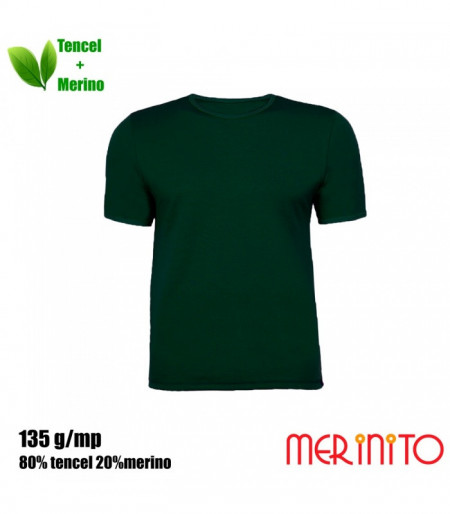 Tricou barbatesc Merinito 135g 80% tencel 20% lana merinos - Verde