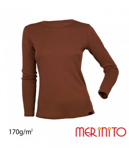 Bluza dama Merinito 170g lana merinos - Maro