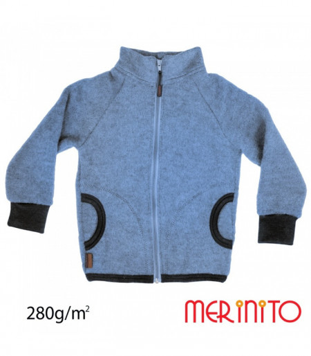 Jacheta copii Merinito Soft Fleece lana merinos - Albastru