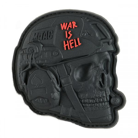 Patch naszywka War is Hell 3D PVC - Negru