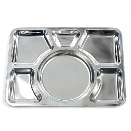 Placa din otel inox cu 6 compartimente