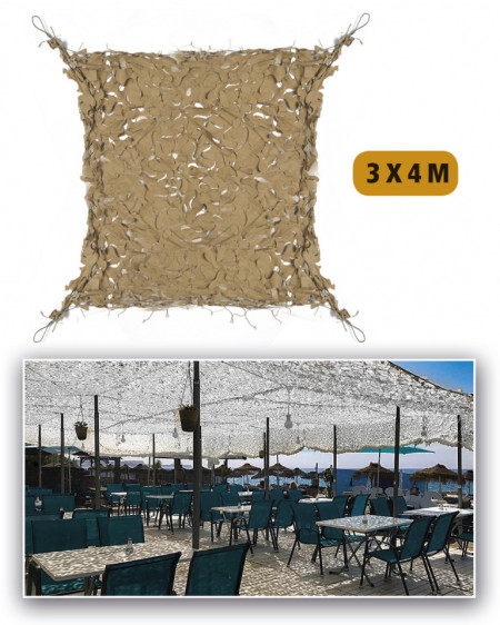 Plasa camuflaj Shade Sail 3 x 4m - Coyote