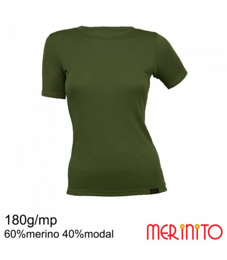 Tricou dama Merinito 180g 60% merino 40% modal - Verde