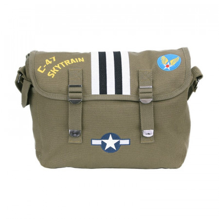 Geanta de umar canvas C47 skytrain D-Day - Oliv