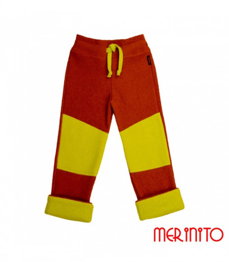 Pantaloni copii Merinito lana fiarta merinos - Portocaliu