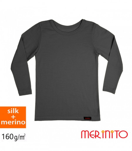 Bluza copii Merinito 70% matase 30% lana merinos - Gri