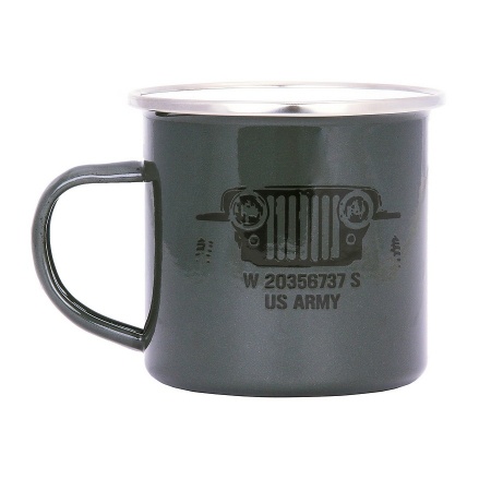 Cana emailata US Army 300ml - Oliv