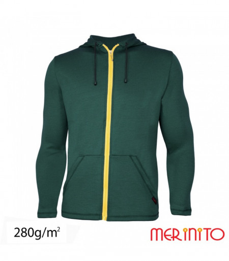 Hanorac barbati Merinito 100% lana merinos - Verde