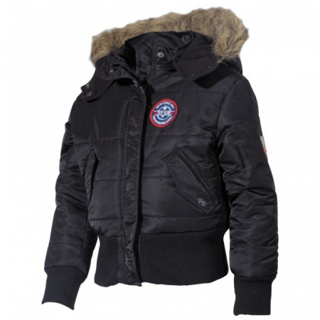 Jacheta US polar cu patch-uri pentru copii - Black