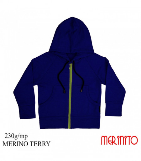 Hanorac copii Merinito French Terry 100% lana merinos - Albastru